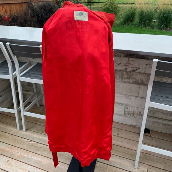 Vintage 90s Aquascutum London Aqua 5 Red Long Belted Trench Coat Overcoat - Picture 8 of 16